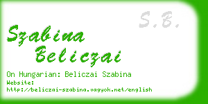 szabina beliczai business card